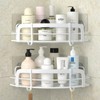 STEUGO 2-Pack Corner Shower with 4 Hooks Adhesive, Bathroom Shower