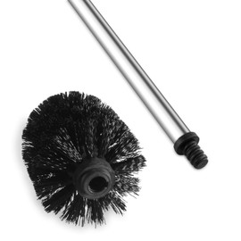 Qulable Toilet Brushes Stainless Steel Toilet Brush with Flexible Soft Hygienic Bristle, 4 Pack (Black)