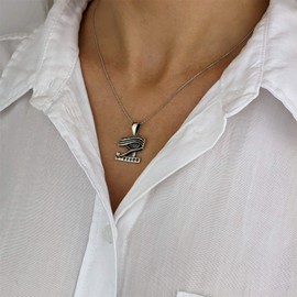 81stgeneration Women's Men's 925 Sterling Silver Eye of Horus Egyptian Pendant Necklace, 46 cm