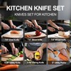 Rxsdfdi Knife Set, 6 Pieces Kitchen Knives Set with Anti-Rust