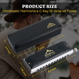 EASTROCK Chromatic Harmonica, 12-Hole 48 Tones Mouth Organ C Key for Adults and Beginners