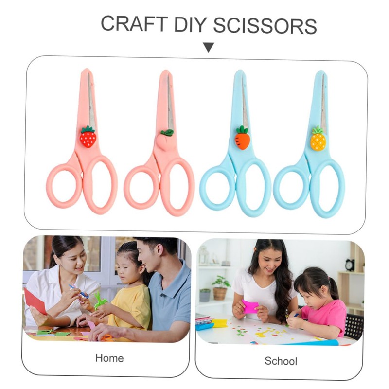 COHEALI 2sets Sturdy Craft Scissors Safe Student Scissors Paper Cutting