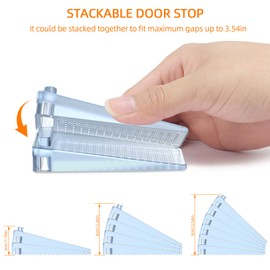 Door Stopper Floor, Yosemy Rubber Door Wedge, Non-Slip, Height Adjustable, Window Stopper Wedge, Non-Toxic, No Unpleasant Smell, for All Hard Floors, Bathroom, Balcony Door, Children's Room