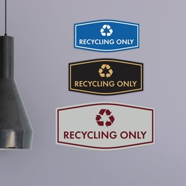 Fancy Recycling Only Sign (Blue) - Medium