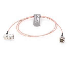 SZRMCC BNC to BNC Male SDI Cable RG179 75 Ohm RF Coaxial Cable 3G HD Video Cable for ARRI Red Blackmagic Cameras Atomos SmallHD Monitor (Straight to Right Angle, 30 cm)