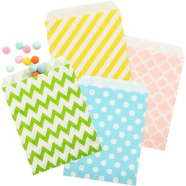 Kesote 100 Bolsas de Papel Bolsitas de Dulces 4 Colores, 13 x 18 cm