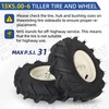 GICOOL 13x5.00-6" Tiller Tire and Wheel, 【3/4" Axle Size】, 3-1/8"