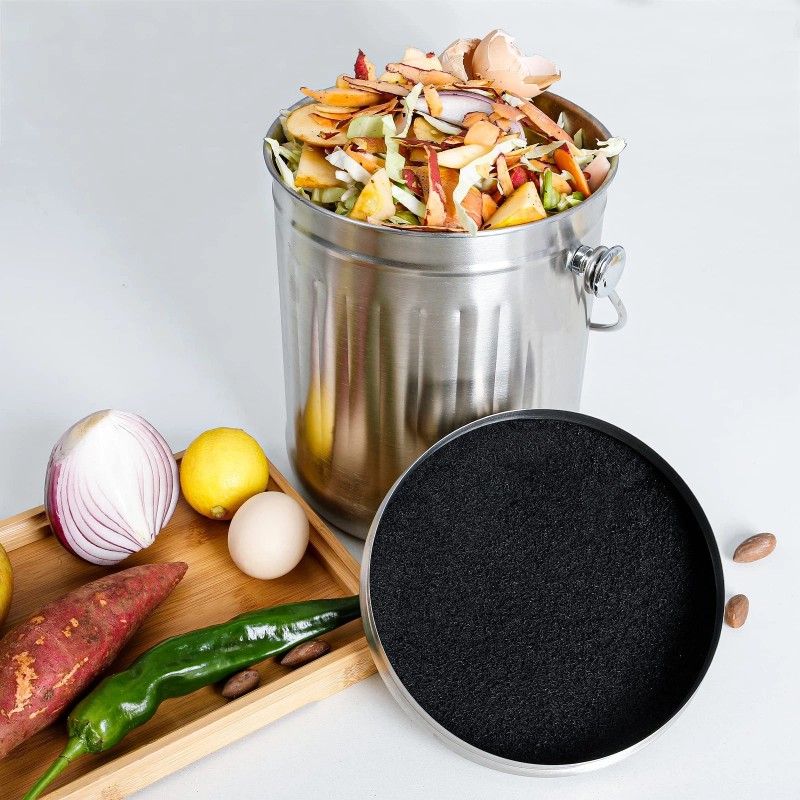 Mylifeunit 16-Pack Charcoal Filters for Kitchen Compost Bins (7.25 Inches)