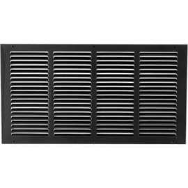 20" x 6" Return Air Grille - Sidewall and Ceiling - HVAC Vent Duct Cover Diffuser - Black [Outer Dimensions: 21.75w X 7.75"h]