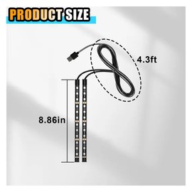 Universal Car LED Strip Light, USB Port Auto Interior Decorative Lamp, 12V Under Dash Ambient Night Light, 24 LEDs RGB Neon Interior Atmosphere Lights, LED Ambient Lights for Car SUV (Red, USB)