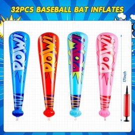 Seematn 32 Bates de Béisbol Inflables Pow Bate Juguete Inflable 17 Pulgadas para Niños Decoraciones de Fiesta de Béisbol Regalos Fiestas de Cumpleaños