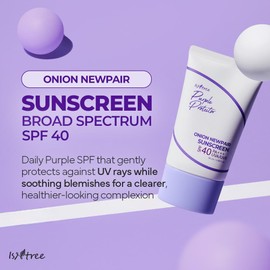 IsNtree ISNTREE Onion Newpair Sunscreen 50ml, 1.69 fl.oz | SPF 40 | Korean Skincare | Hydrating Sun Protector | Evens Skin Tone | Purple Sunscreen