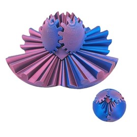 Gear Ball, 3D Printed Gear Ball Spin Ball Fidget Toy, Gear Sphere Fidget Toys, Stress Ball GearSphere Desk Toy, Fidget Ball Gear Toy for Student Gifts for Kids (Blue Purple)