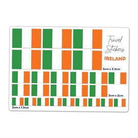 A5 Sticker Sheet Ireland Flag Vinyl Stickers - Irish Travel Holiday World Geography School Labels Scrapbooking 5cm | 3cm | 2cm #81483