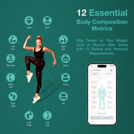 Bisonbody Smart Body Measuring Tape, Digital LCD Display, App-Connected Body Measurement Tracker, Fitness Progress Monitor