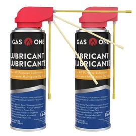 GasOne LS-06 All-Purpose Lubricant Spray – 2-Pack 6oz Lubricant Spray with Dual Action Built-in Straw – Garage Door Lubrication for Rust, Grease Removal, Lubrication