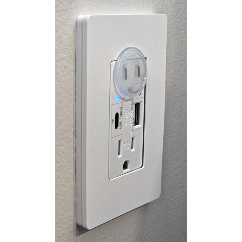 Baby Proofing Outlet Safety Cover for American Electrical Plug, Clear,