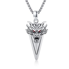 ZIPPICE Men's 925 Sterling Silver Arrowhead Necklace Arrow Pendant Necklace Gifts for Men Women Brother, Sterling Silver
