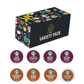 Starbuck coffee pods variety pack: 16 K-Cup Pods, Dark & Medium Roasts, Including Café Verona, Sumatra, French, Italian Roast, Pike Place, House Blend, Breakfast Blend, Colombia Arabica in Gift Box