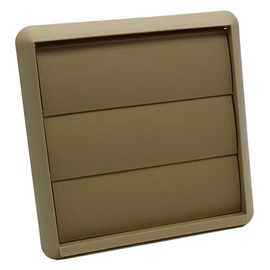 Kair Beige Gravity Grille 155mm External Dimension Ducting Air Vent with 100mm - 4 inch Round Rear Spigot and Not-Return Shutters