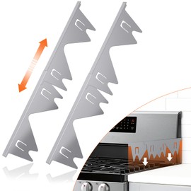 Stainless Steel Stove Gap Covers (2PCS),Stove Gap Filler,Range Trim Kit,Stove Guard for Kitchen Oven Gap Between Stovetop and Counter,Easy Clean Heat Resistant,Adjustable Length 13.8'' to 27.5'' Grey