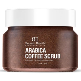 Botanic Hearth- Exfoliante corporal de café arábico Exfoliante corporal que actúa como exfoliante corporal y ayuda a hidratar la piel, el acné, la celulitis, las cicatrices de piel muerta y las arruga