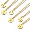 Gold Star Sign Disc Pendant Chain Necklace - Sagittarius (23rd