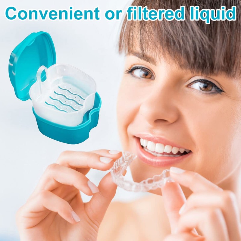 Denture Case Denture Bath Case Cup Box Holder Storage Soak