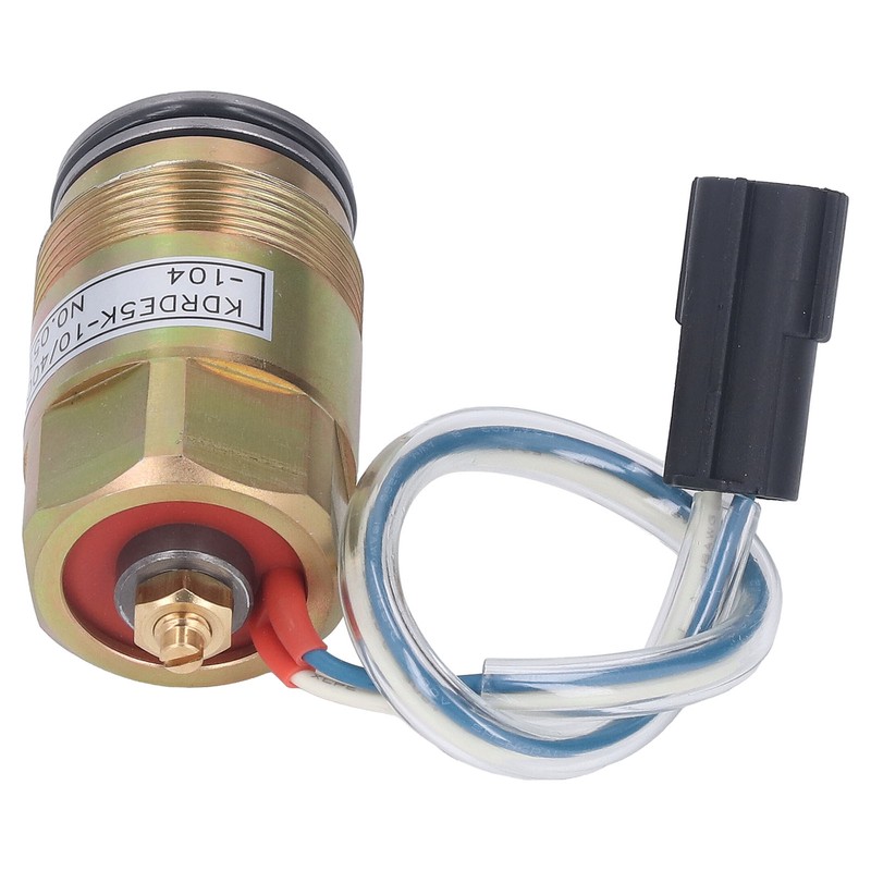 Hydraulic Pump Solenoid Valve Brass 2 Pins Excellent Performance Excavator