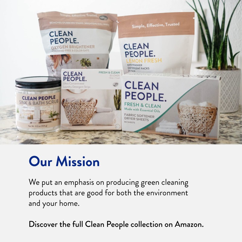 Clean People Laundry Detergent Sheets- Recyclable Packaging, Hypoallergenic, Stain Fighting,