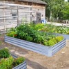 FOYUEE Galvanized Raised Garden Beds for Vegetables Large Metal Planter