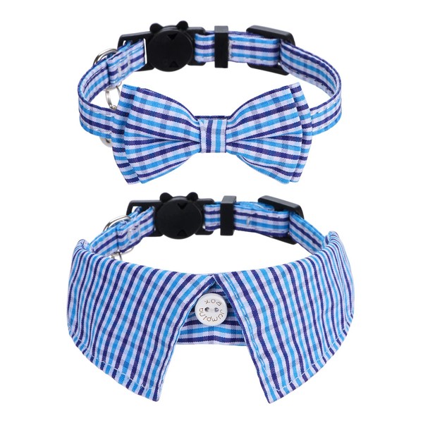 Faleela 2 Pack/Set Cat Collar with Cute Bow Tie and