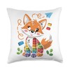 Rainbow Fox Playful Cubes Fun Time Throw Pillow