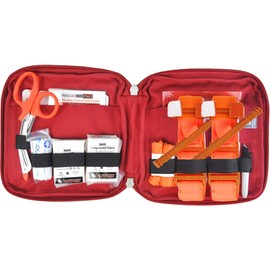 Rescue Essentials Emergency Public Access Trauma Cube - CAT Tourniquet, Hyfin Vent Compact Chest Seal, Shears & Other Emergency First Aid Medical Supplies – Severe Bleeding Trauma Kit – Red