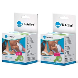 K-Active Kinesiology Tape classic water resistant and Hypo-Allergenic 50 mm x 5 m Green, , ,