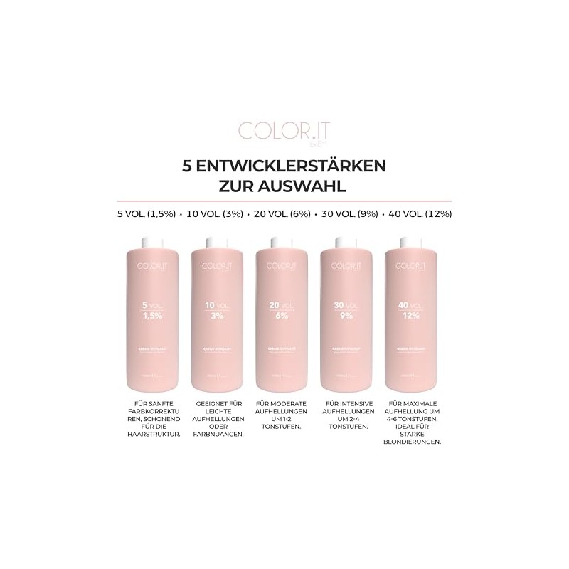 COLOR.IT by BM Blondier-Set 1000ml Creme-Entwickler und 500g Blondierpulver (12%,