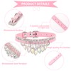 HOWWFALY Bling Rhinestone Crystal Dog Collar PU Leather Adjustable Collar