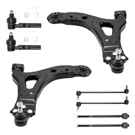 KAX KAX Front Lower Control Arm w/Ball Joint & Sway Bar Links & Outer Tie Rods for 2005-2007 Buick Terraza Saturn Relay, 2005-2009 Chevy Uplander Pontiac Montana Suspension Kit K623125 K623126 8pcs
