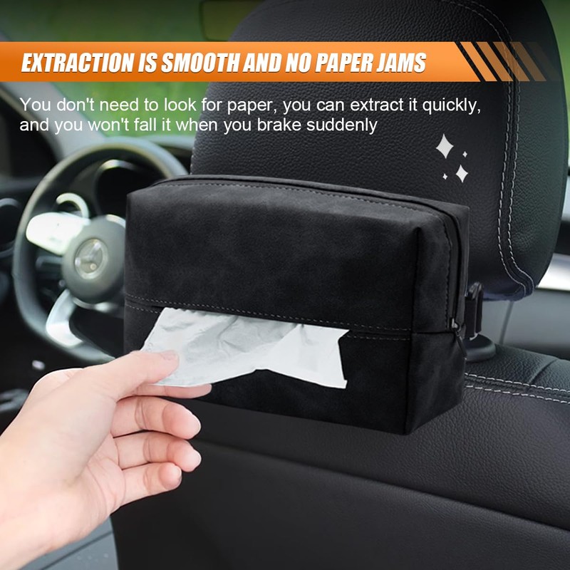 Car Tissue Holder, Rectangular Tissues Box Cover, Back Seat Tissue