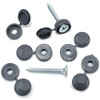50 x Graphite Grey Hinged Screw Cover Caps Pozi Phillips