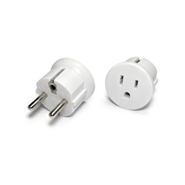 Us to Europe Plug Adapter 2 Pack, Type E Adapter for European Plug Adapter Outlets, Grounded Travel Plug Adapter for Converter for European Travel Electronics