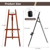 Stuelloaf Large A-Frame Wooden Painting Display Walnut Easel, Large Adjustable