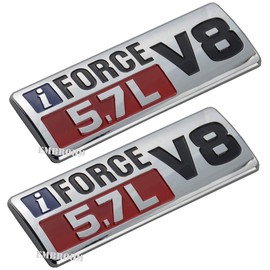 2pcs IFORCE 5.7L V8 Badge Side Emblem, 3D Door Badge NamePlate Decals Stickers Replacement for IFORCE (Chrome Red)