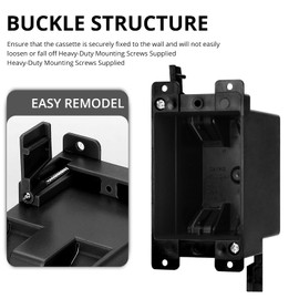 TOMSHIELE Old Work Box 1-Gang Deep, PVC Electrical 14 Coin Outlet Box for Home Improvement, Single Gang Electrical Box, ETL Listed and Fire Rated for 2 Hours (Black-3Pack)