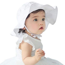 Lucky Shop1234 Baby Girl Toddler Kids Sun Hat Summer Outdoor Sun Protection Hat 1-4 Years (White)