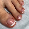 False Toe Nails with Glue - 24Pcs Press on Toenails