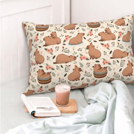 Capybaras Pillow Cases Pillow Covers Pillow Protector Standard Queen Size, Soft,with Zipper Pillow Case 20"X30"