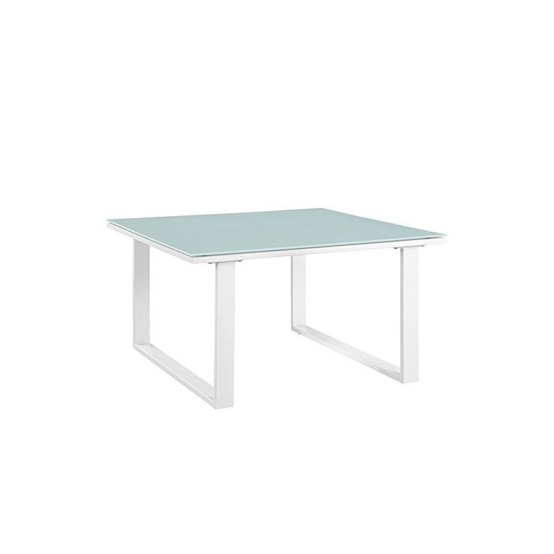 Modway Fortuna Aluminum Outdoor Patio Side Table in White