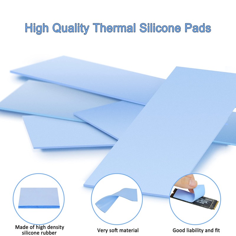 A ADWITS [ 6-Pack ] Thermal Conductive Silicone Pads, Soft