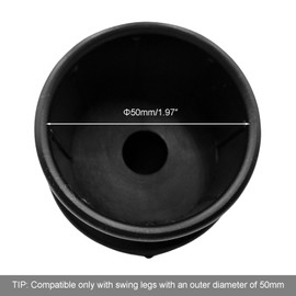 Timyrimy 1.97"/50mm Porch Swing Replacement Slanted Feet, Black Plastic Leg Caps to Secure Swing Legs to Ground(Set of 4)